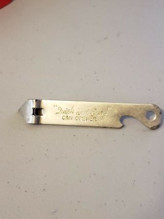 Vintage Vaughn " Quick And Easy " Can Bottle Opener Made In Usa 4 1/2 Inches Metal