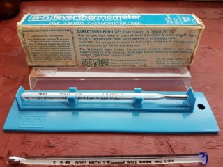Vintage BD Asepto Glass Medical Fever Thermometer Becton Dickinson Plus Add 2