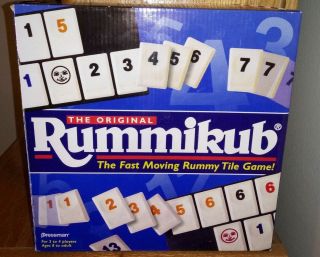 Vintage 1997 Pressman Rummikub Fast Moving Rummy Tile Boardgame 100 Complete