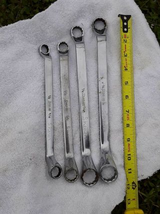 Vintage Snap On 4 Piece 12 Point Sae 60° Deep Offset Box Wrench Set