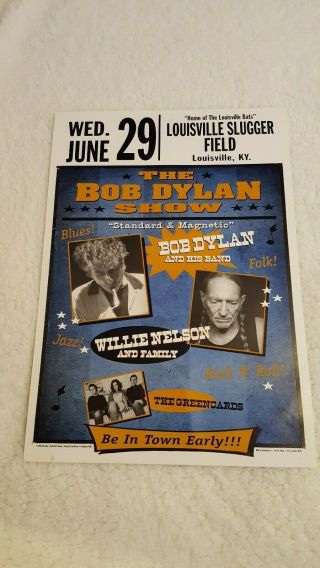 Bob Dylan And Willie Nelson Concert Poster 2005 14 " X20 " Vintage Louisville,  Ky.