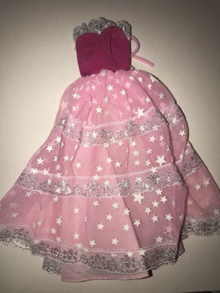 Vintage Mattel 1985 Dream Glow Barbie Pink Gown Dress Only