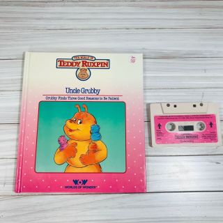 Worlds Of Wonder Vintage Teddy Ruxpin Casette Tape & Book - Uncle Grubby