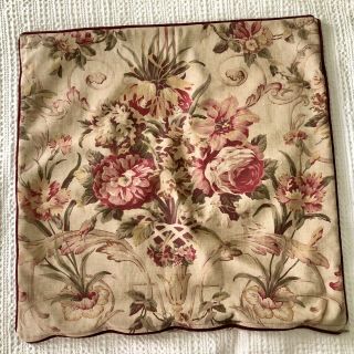 Vtg Ralph Lauren Guinevere Square Linen Decorative Pillow Case 23 Inch Floral