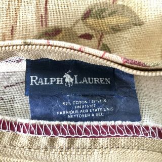 Vtg Ralph Lauren Guinevere Square Linen Decorative Pillow Case 23 Inch Floral 4
