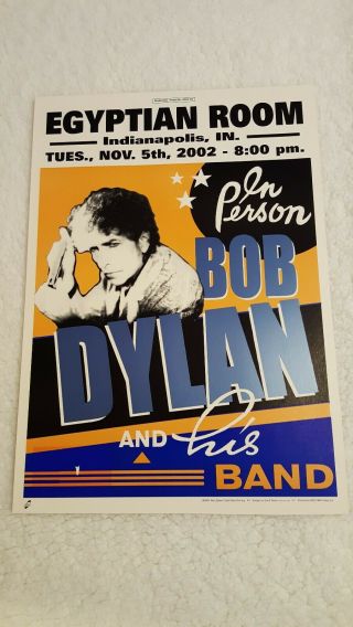 Bob Dylan And His Band Tour Concert Poster 2002 14 " X20 " Vintage Indianapolis,  In