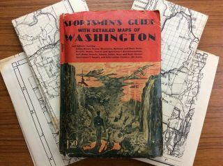 Scarce 1946 Sportsmen’s Guide Washington With Maps Ads Parks Lakes Boat Ski Fish