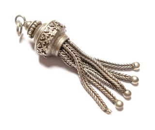 Antique Victorian Silver Tassel Fob For A Pocket Watch Chain