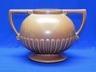 Vintage Collectible Red Wing Pottery Brown Vase With Handles Art Deco 6 " Rare