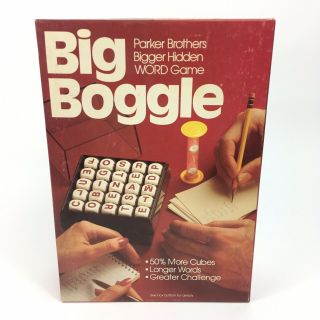Vintage 1979 Big Boggle Parker Brothers - Complete - Wood Cubes