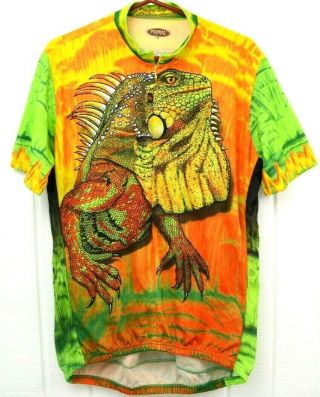 Vintage 90s Primal Cycling Jersey Shirt With Iguana - Mens Xl,  Primal Wear