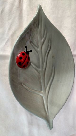 Vintage Collectible Ladybug Soapdish Display Plate Home Decor 8 "