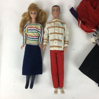 Vintage 60s Barbie and Ken Dolls couple with extra clothes 2