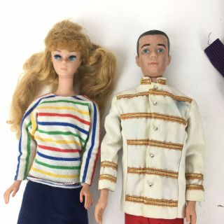 Vintage 60s Barbie and Ken Dolls couple with extra clothes 3