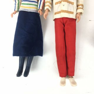 Vintage 60s Barbie and Ken Dolls couple with extra clothes 4