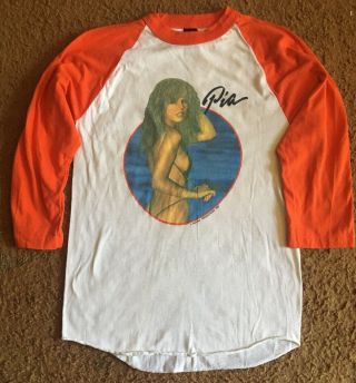 Pia Zadora Rare Promo Raglan T Shirt Sz M Thin Never Worn 1982 Vtg Vintage