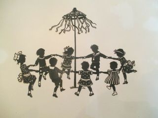 Vintage Cut Out Silhouette " Ring Around The Rosie " 10 X 12