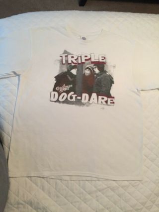 A Christmas Story Vintage Graphic Tshirt " Triple Dog - Dare " Xl White