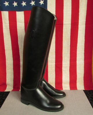 Vintage Black Leather Womens Riding Boots Tall Horse Equestrian Size 5