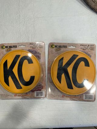 Kc Off Road Hi - Light Covers 4 Vintage Yellow 6” Lights Vinyl Yellow