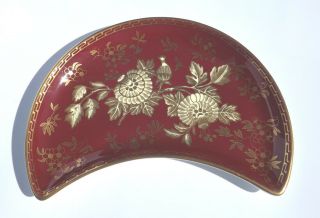 Vintage Wedgwood Porcelain Ruby Tonquin Pattern - Crescent Formed Dish