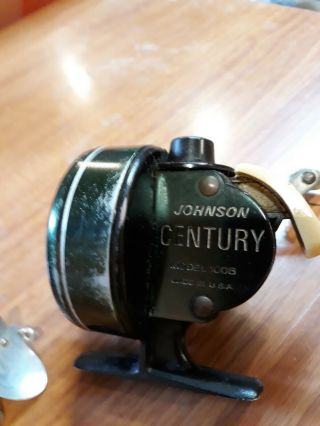 Green Johnson Century Model 100b Casting Fishing Reel Made In Usa Like