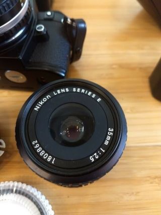 Vintage Nikon EM 35mm Camera Lens Extensions Flash Paperwork Great Deal 8