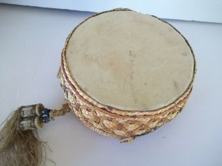 Vintage Asian Chinese Sewing Basket with Old Antique Tassel 4