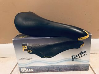 Vintage Selle Italia Turbo Matic Titanium Saddle With Box
