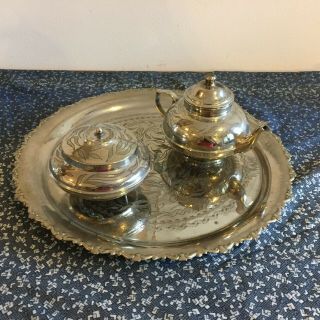 Vintage Silver Plated Coffee/tea Set With Pot And Sugar Bowl