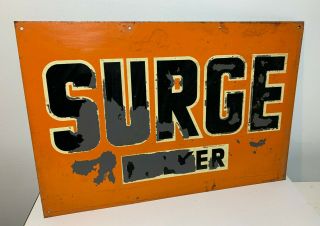 Vtg Surge Milker Metal Tin Sign Farm Real Old A.  M.  D Authentic As Found