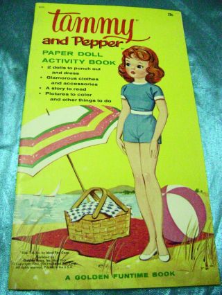 Vtg Paper Dolls 1964 Tammy Golden Funtime Book Ultra Rare Uncut Barbie