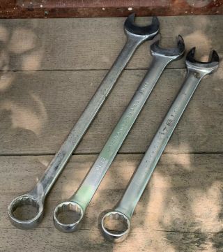 Vintage Proto Combination Wrench 3 Piece Set Sae 1232,  34,  36 1”,  1 - 1/16”,  1 - 1/8”