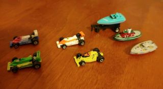 7 Vintage Micro Machines,  Formula 1 Cars,  Boats Indy 500