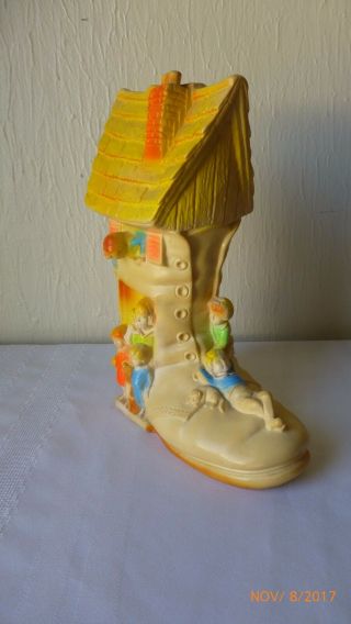 Vintage Sanitoy Old Woman Who Lived In A Shoe Plastic Bank With Stopper Usa