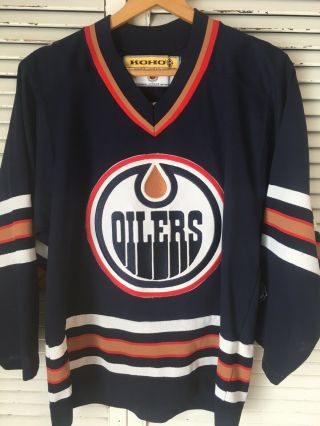 Vintage Edmonton Oilers Koho Hockey Jersey Made In Canada Adult Small