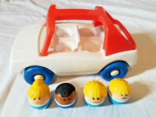 Toddle Tots Vintage 1986 Little Tikes Chunky People Family Car With Toy Figures
