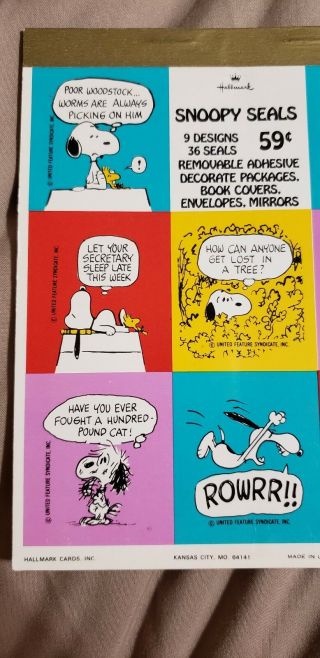 Vintage Snoopy Peanuts Stickers Postage Seals Stickers Book Hallmark UFS,  Inc 2