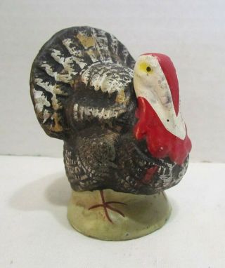 Thanksgiving Turkey Vintage Holiday Decoration Ceramic 3 " Figure C.  1950 