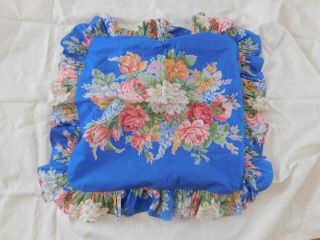 Vintage Rare One Melissa Floral Ralph Lauren Bed Sham Blue Floral 25x25 (n18d)