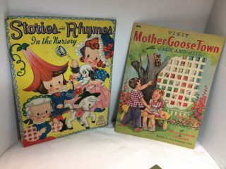 Vtg 1940 ' s Children ' s Picture books Bambi Disney - Peek A Boo Mero - Merrill Publ 3