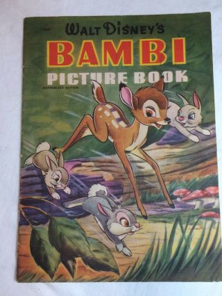 Vtg 1940 ' s Children ' s Picture books Bambi Disney - Peek A Boo Mero - Merrill Publ 5