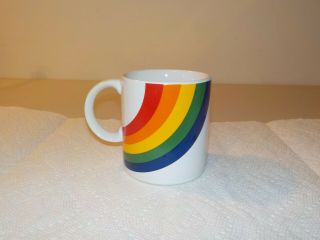 Vintage Rainbow Coffee Mug By Ftd F.  T.  D.  A.  Ceramic 80s 1984 Cup Korea