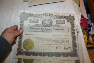 3 Vintage Stock Certificate Petroleum Producers ' Association Texas 4
