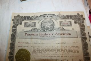 3 Vintage Stock Certificate Petroleum Producers ' Association Texas 5