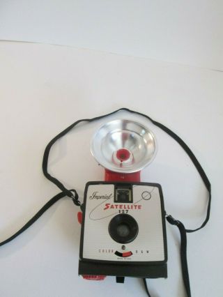 Vintage 1950 ' s Imperial Satellite 127 camera in red with box 3