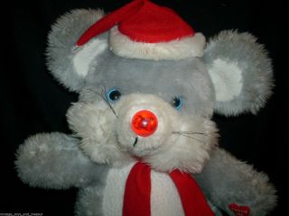 VINTAGE 1988 CHRISTMAS STUFFED ANIMAL PLUSH TOY HOUSE OF LLOYD MELODY MOUSE GRAY 2