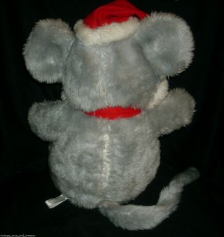VINTAGE 1988 CHRISTMAS STUFFED ANIMAL PLUSH TOY HOUSE OF LLOYD MELODY MOUSE GRAY 4