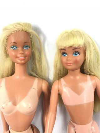 Vintage 1978 Sun Lovin Malibu Barbie And Skipper Dolls Tan Lines & Accessories