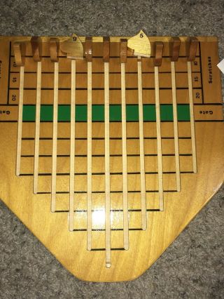 Wooden Horse Race Game Vintage Poker Derby Card Dice Game Solid Board Euc 1970s